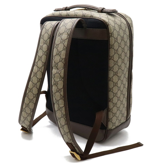 GUCCI Ophidia GG Backpack Sherry Leather Beige Mocha Brown - Picture 2 of 9